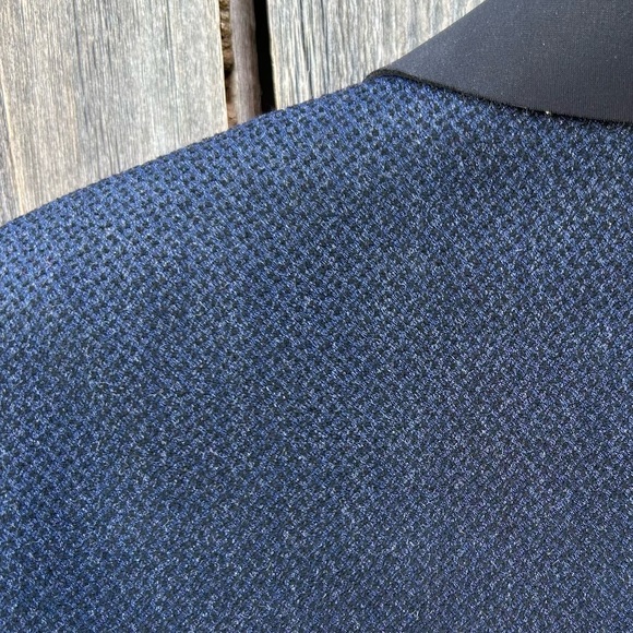 Elie Tahari Single Button Tweed Blazer Viscose Polyester Navy Blue 6 - Picture 10 of 15